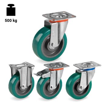TR-62NY-NL-M-Ruedas con soportes para cargas ligeras y soportes para cargas medias